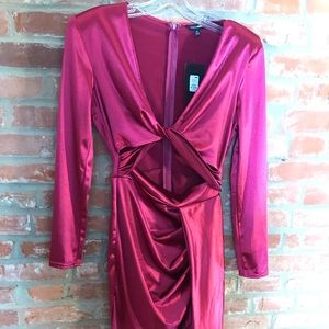 Satin fucshia dress